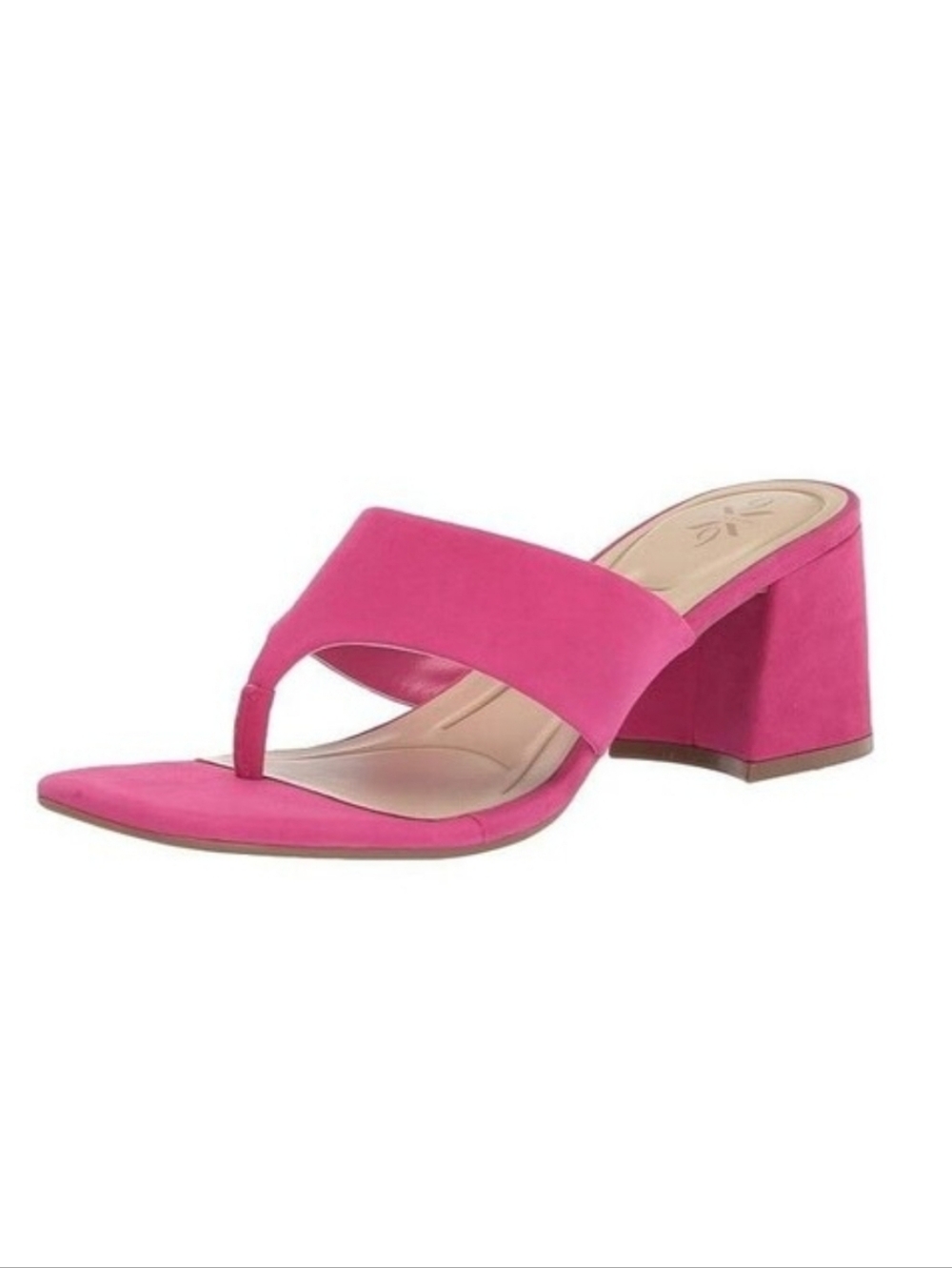 Nine West Hot Pink Block Heel Toe-Post Mule